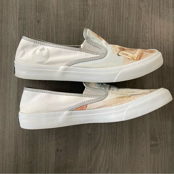 STAR WARS Sperry Shoes C3PO R2D2 Droid Cloud Slip On Shoes Men Size 9 - Picture 8 of 11